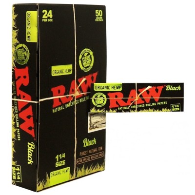 RAW BLACK ORGANIC 1 1/4 24CT/PACK